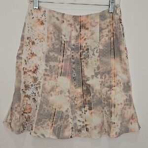 Galant Floral Tapestry Style A-Line Skirt in Cream Pink and Brown